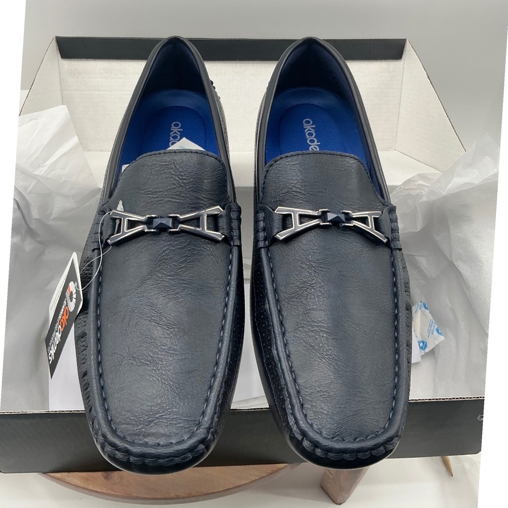 Akademiks Tabor-02 Mens Navy Blue Driving Loafers Slip On Shoes Size 10.5 M New